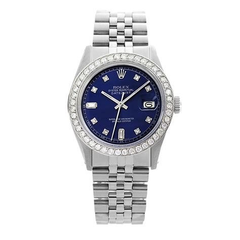 rolex mens datejust 1601 diamond dial diamond bezel 36mm watch|Rolex 36mm Datejust with diamonds.